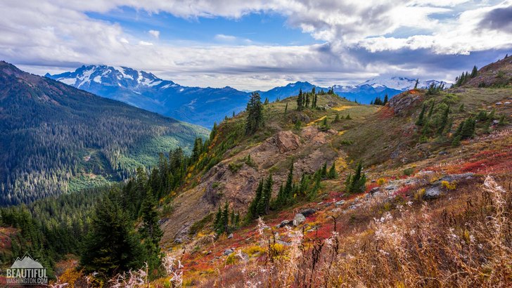 Photo from the Yellow Aster Butte Trail, taken during a beautiful autumn time, Mt. Baker Area, North Cascades