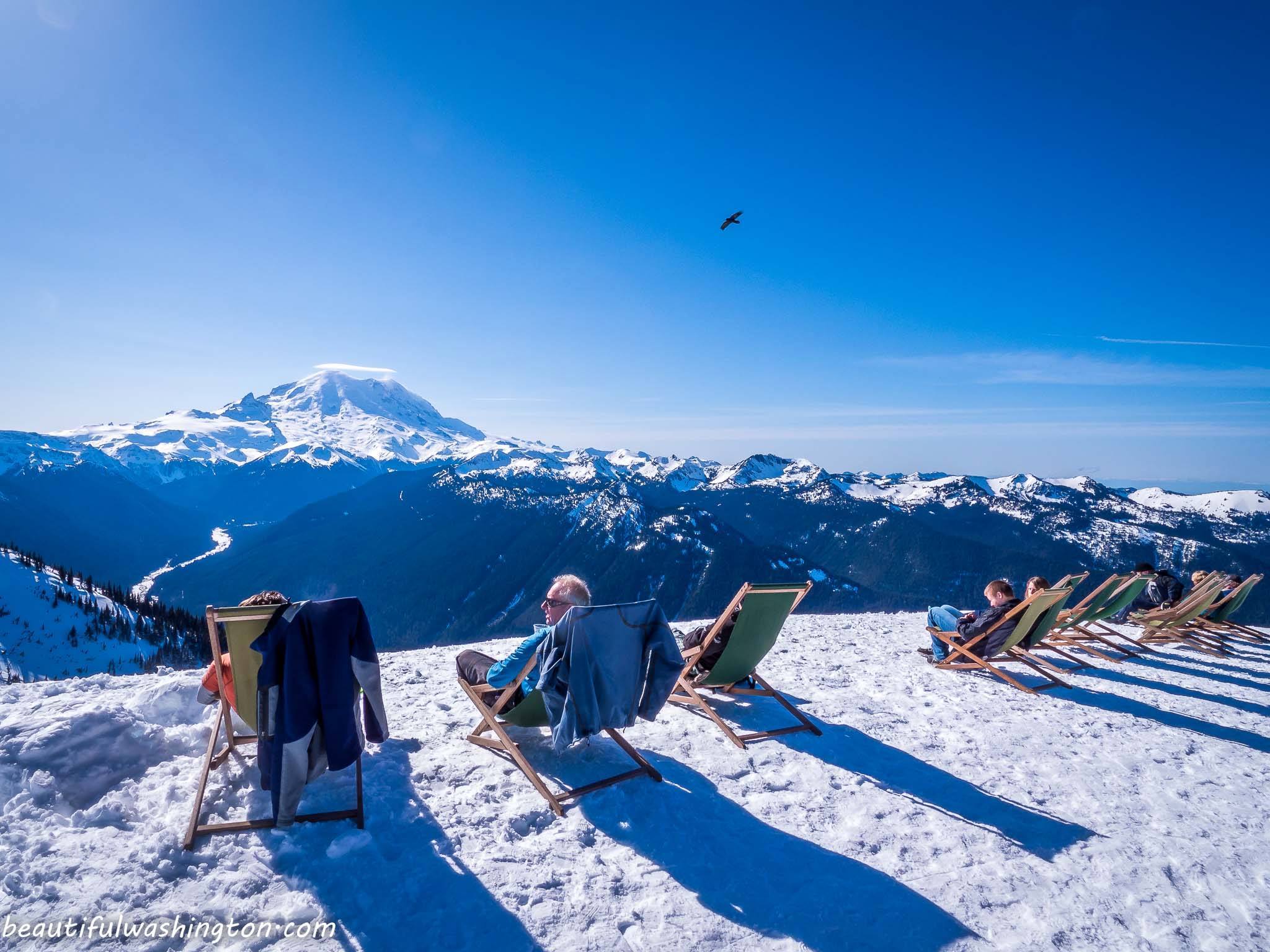 View of Mt. Rainier from the summit of Crystal Mountain Resort Photo taken from the summit of Crystal Mountain Resort