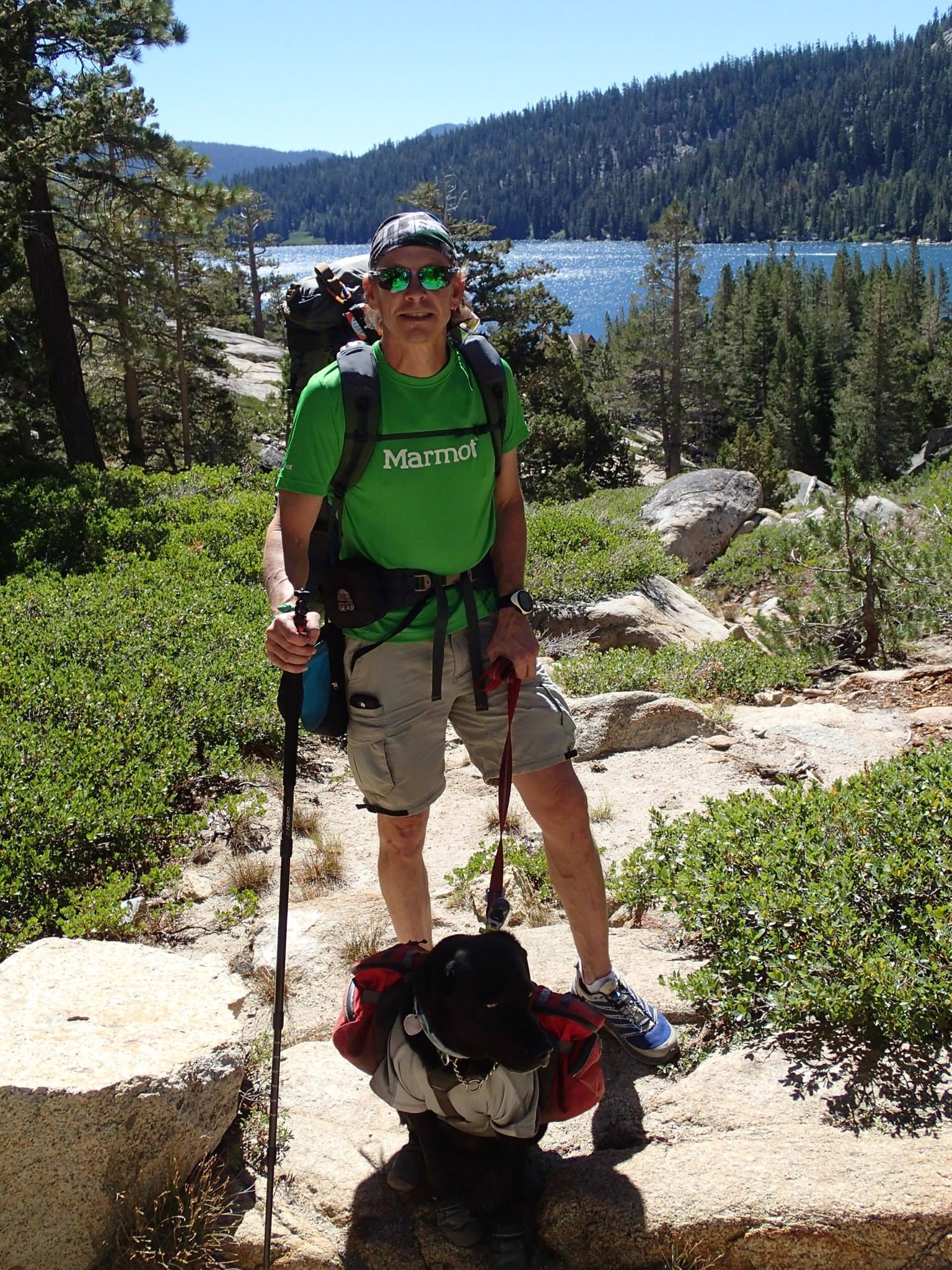 Photo of Trevor Thomas and Tennille taken from the Tahoe Rim Trail